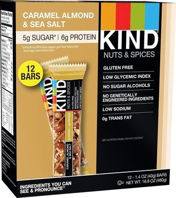 KIND Nut Bars Caramel Almond & Sea Salt 12-Count — front of pack