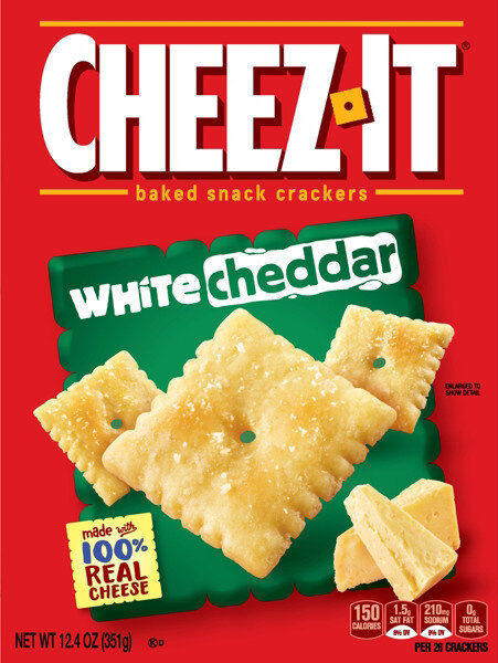 Cheez-It Baked Snack Crackers White Cheddar 12.4 oz — Front view