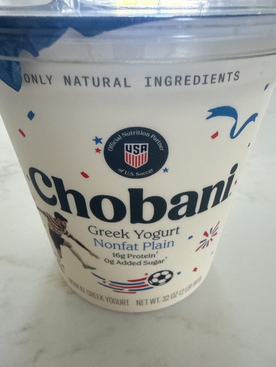 Chobani Greek Yogurt Plain 5.3 oz — Front view