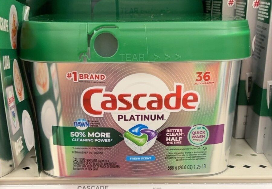 Cascade Dishwasher Pods Free & Clear 62-Count — Front view