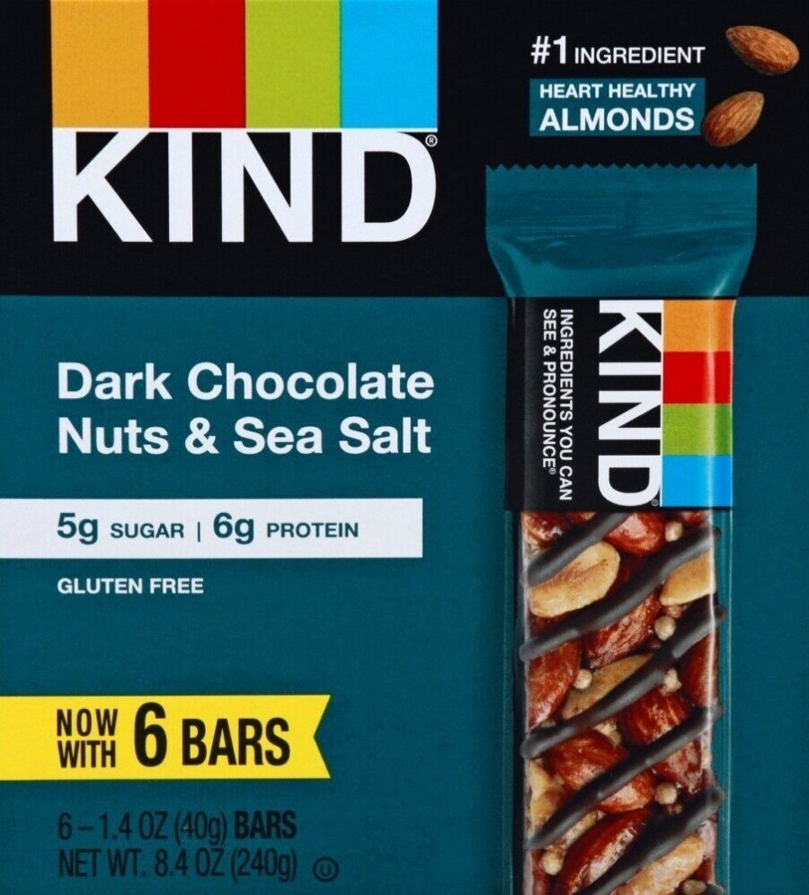 KIND Snack Bars Dark Chocolate Nuts & Sea Salt 12-Count — Front view