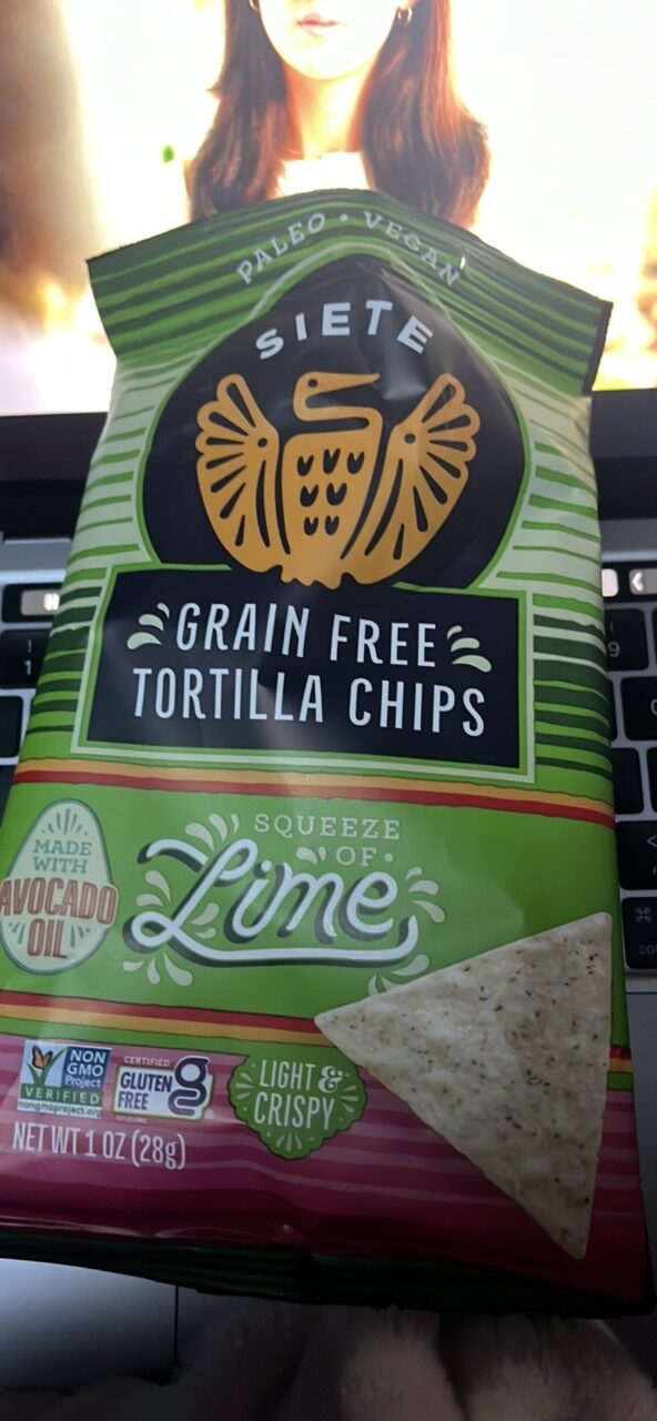Siete Grain Free Tortilla Chips Lime 7.5 oz — Front view